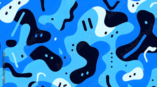 seamless pattern with blue backround 