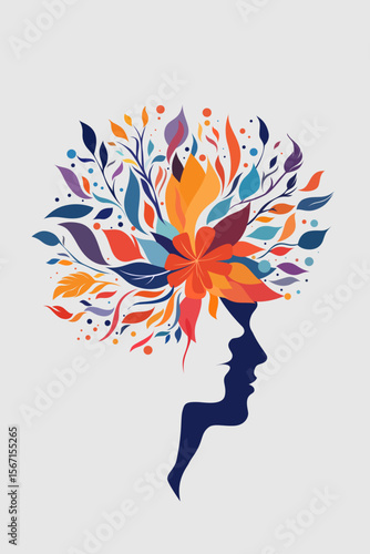 Head, Therapy, Psychotherapy, Prisology, Popular Psychology, Mind, Brain, Emotional Intelligence, Mental Health, Leaves, Flowers, Vector, Artwork