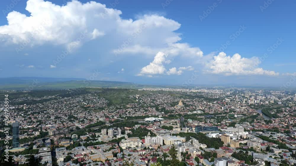 Tbilisi old town aerial panoramic view. Tbilisi is the capital and the largest city of Georgia, lying on the banks of the Kura River. Tbilisi old town aerial panoramic view. Tbilisi is the capital and the largest city of Georgia, lying on the banks of the Kura River.