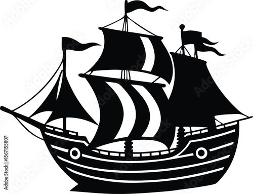 pirate ship vector illustration