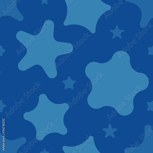 Soft shapes and stars make a relaxing, seamless background suitable for fabric design, wallpaper, or digital paper craft projects.