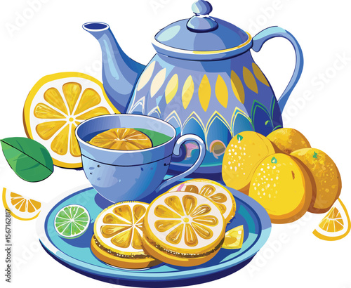 This collection of images depicts illustrations of teapots, some with intricate designs and others with a more classic appearance