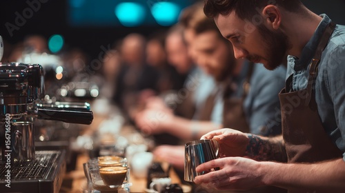 Barista training coffee preparation professional coffee shop skilled barista latte art coffee making class