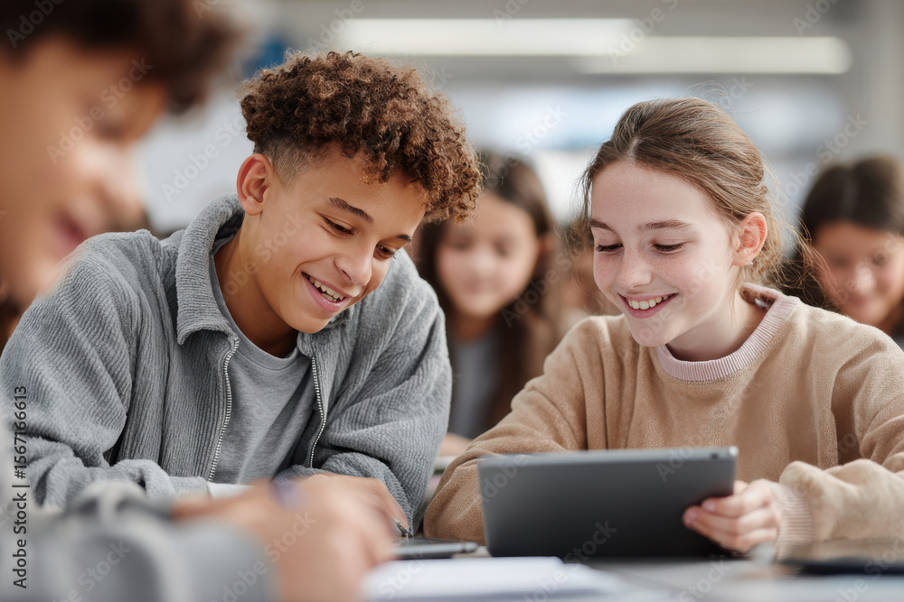 A group of diverse young people engaged in a digital literacy workshop, learning about online safety and responsible internet use. A group of diverse young people engaged in a digital literacy workshop, learning about online safety and responsible internet use.