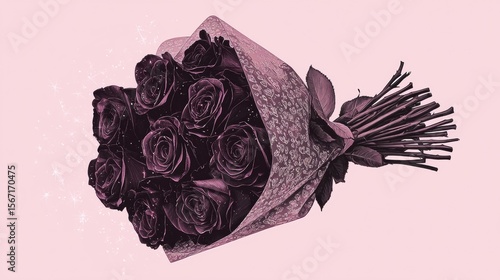 Roses in heart shape. AI.