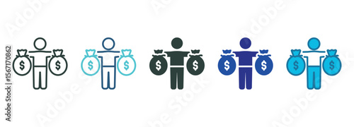 Debt Obligation Icon Set Multiple Style Of