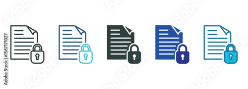 Confidential Icon Set Multiple Style Of