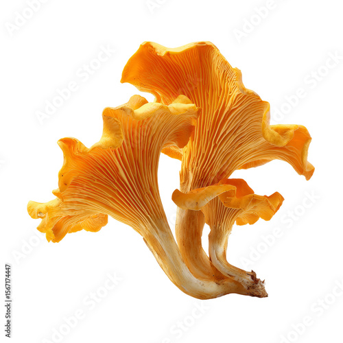 Golden chanterelle mushrooms, a delicious ingredient with a unique shape