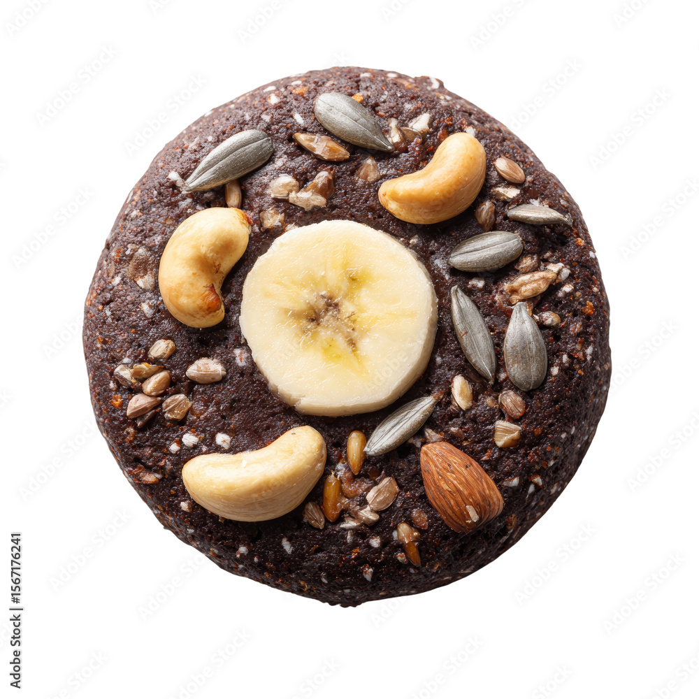 Fototapeta premium Close-up of a delicious cookie with banana and nuts