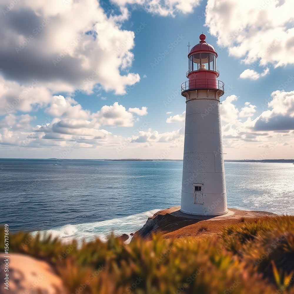 Naklejka premium lighthouse on the coast