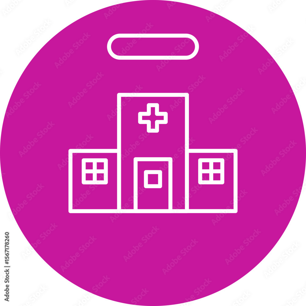 Clinic Vector Line Pink Circle Icon Design Clinic Vector Line Pink Circle Icon Design