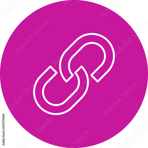 Chained Vector Line Pink Circle Icon Design