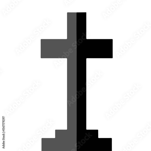 Black cross silhouette representing the concept of Halloween  