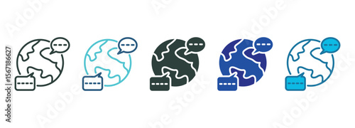 Language Icon Set Multiple Style Of
