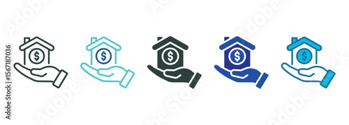 Mortgage Icon Set Multiple Style Of