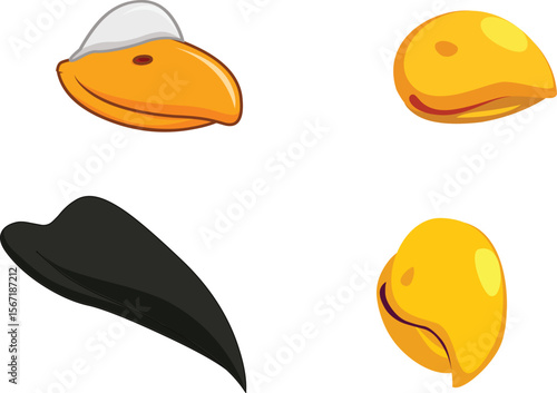 various Cartoon Bird Beaks a
