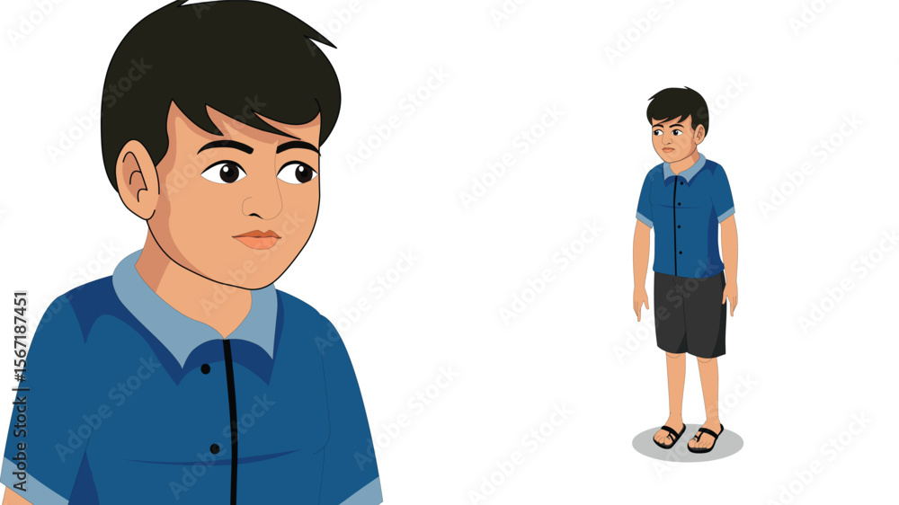 Fototapeta premium vector cartoon boy illustration ready to use