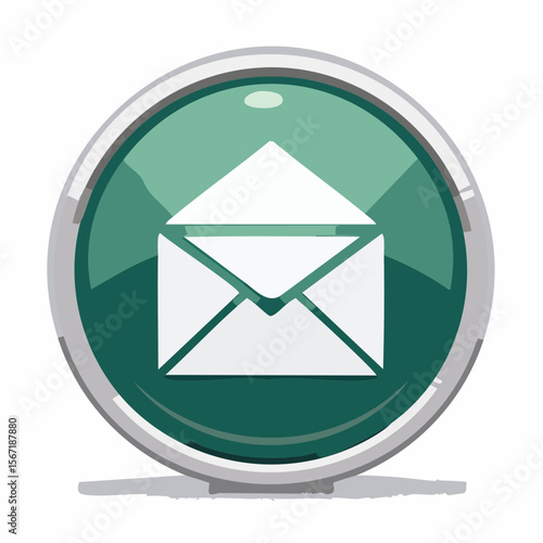 Icône courrier, mail, sur fond vert