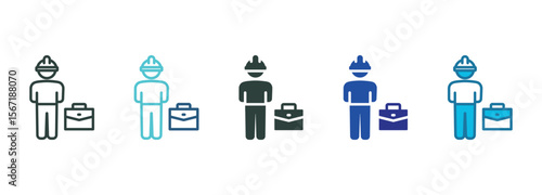 Occupational Icon Set Multiple Style Of