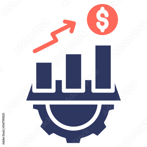 Market Trend glyph color icon