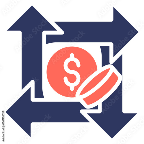Market Share glyph color icon