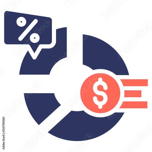 Break Even glyph color icon
