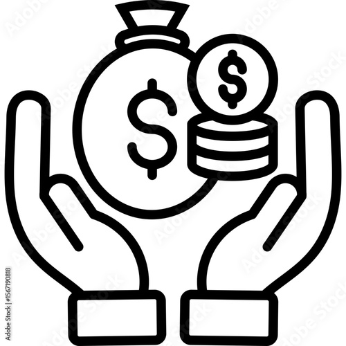 Capital line icon
