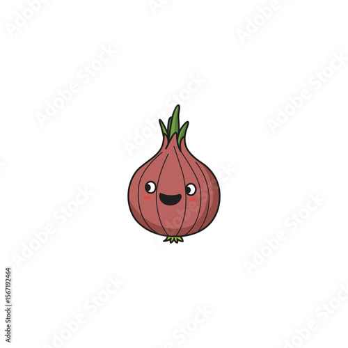 An icon of a cute cartoon purple onion with a winking eye and a slight smirk, symbolizing a pungent yet charming character.