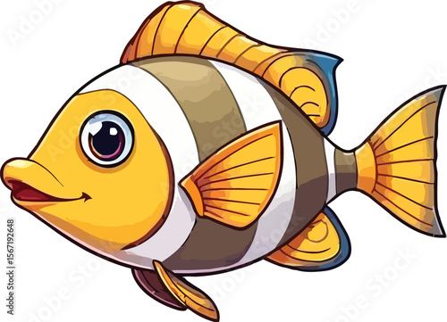 Cute cartoon a illustrator vector angelfish