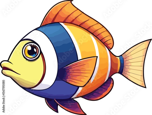 Cute cartoon a illustrator vector angelfish