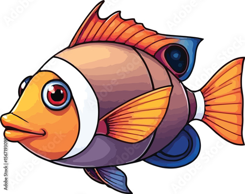 Cute cartoon a illustrator vector angelfish