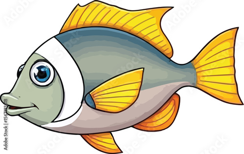 Cute cartoon a illustrator vector angelfish