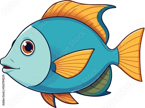 Cute cartoon a illustrator vector angelfish