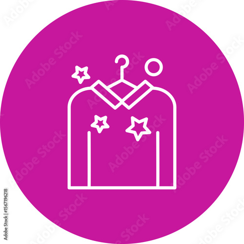 Dry Cleaning Vector Line Pink Circle Icon Design