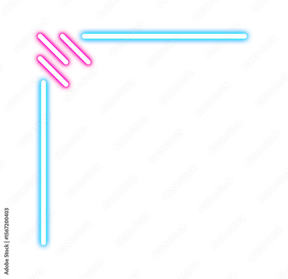 Obraz premium Neon Futuristic Corner Frame Decoration