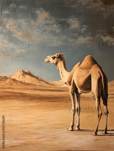 high quality image of camel in desert landscape in morocco