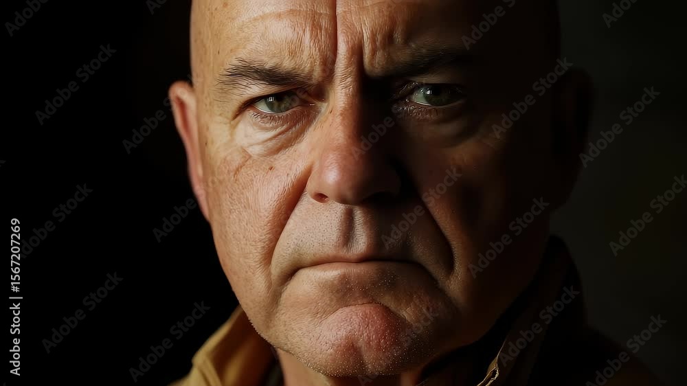 Mature Man Facial Close-up Deep Thinking Mature Man Facial Close-up Deep Thinking