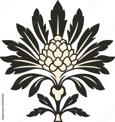 full-shot of a Palmetto icon The background co