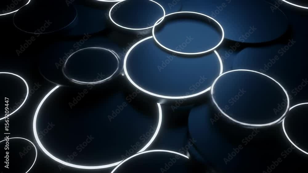 Glowing Neon Circles Abstract Background: Dynamic 3D Render Glowing Neon Circles Abstract Background: Dynamic 3D Render