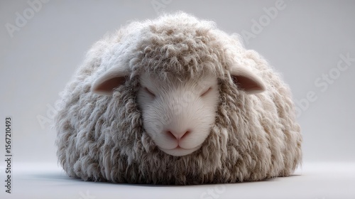 Fluffy sheep resting