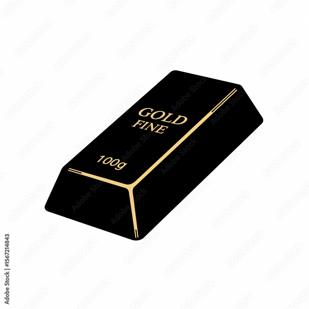 A black gold bar, marked A black gold bar, marked