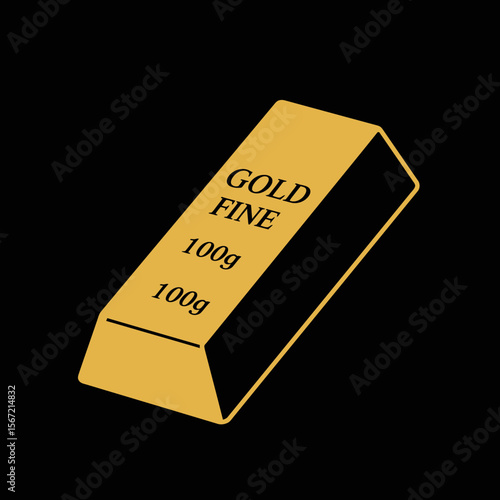 Gold bar illustration with text, set against a black background.
