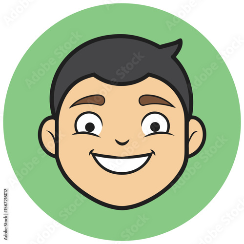 Joyful Boy A Happy Face Illustration