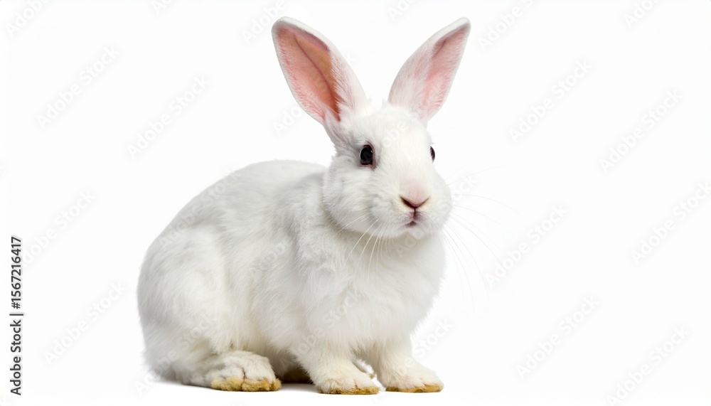 Obraz premium white rabbit on white background