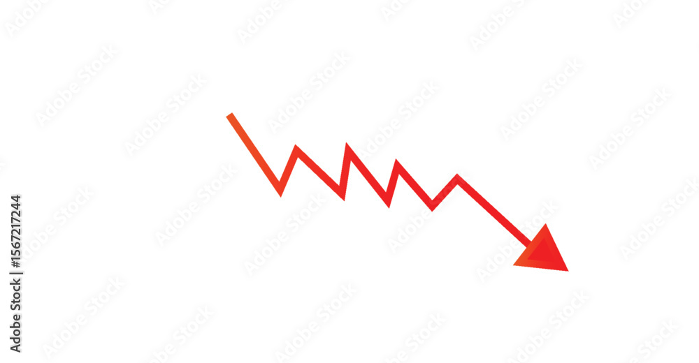 business graph with red arrow business graph with red arrow