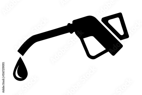 Black and White Graphic of a Fuel Nozzle with a Dripping Drop
