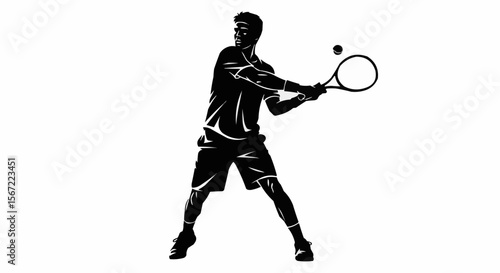 tennis player silhouette
