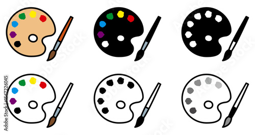 様々な形の絵画用パレットのベクターイラストセット