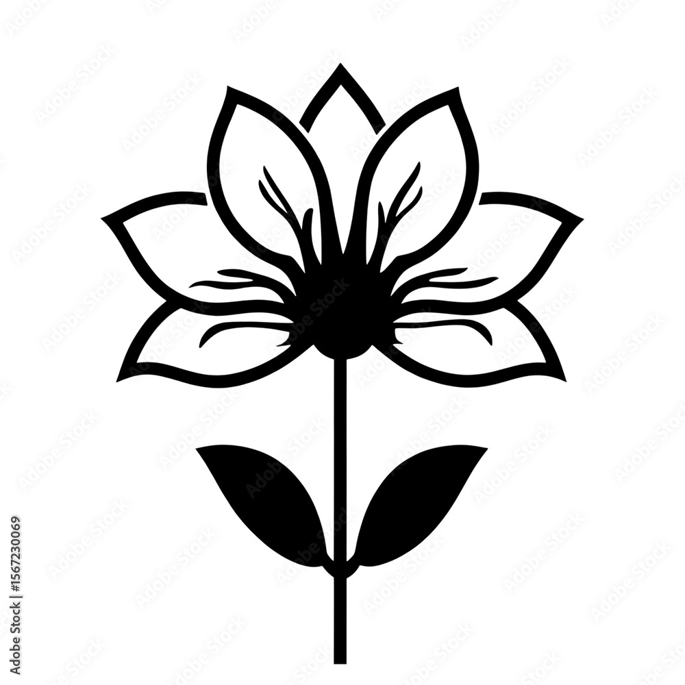 Elegant black flower design transparent background Elegant black flower design transparent background