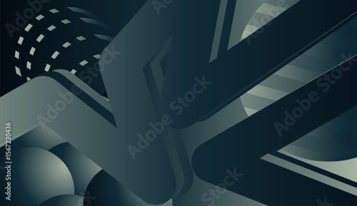 3d rendering of abstract geometric shapes 